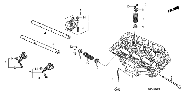 2009 Acura RL 4 Door RL-TEC KA 5AT Valve - Rocker Arm (Rear) Diagram