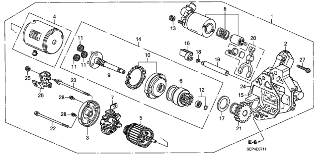 2007 Acura TL Starter Motor Assembly (Sm-44246) (Reman) (Mitsuba) Diagram for 31200-RDA-A01RM