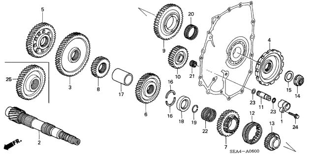 2005 Acura TSX AT Countershaft Diagram