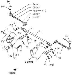 1997 Acura SLX Lever Relay, Steering Lin Diagram for 8-94404-000-6