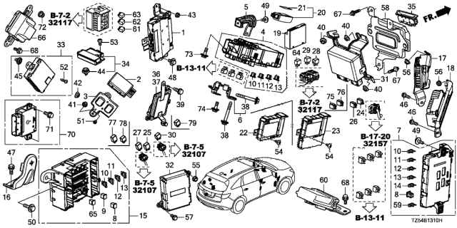 2016 Acura MDX Bolt-Washer (6X19) (Side Curtain Airbag) Diagram for 90178-SNA-003