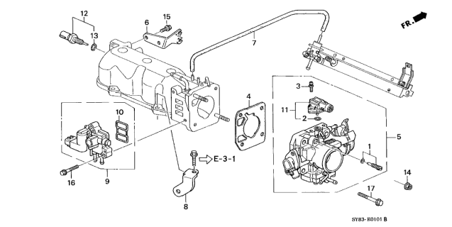 1999 Acura CL Throttle Body Diagram