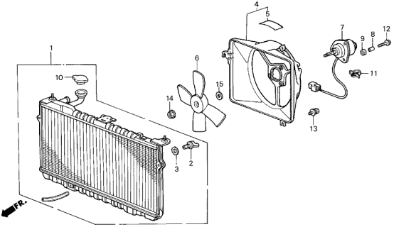 1987 Acura Integra Fan, Cooling (Denso) Diagram for 19020-PC6-003