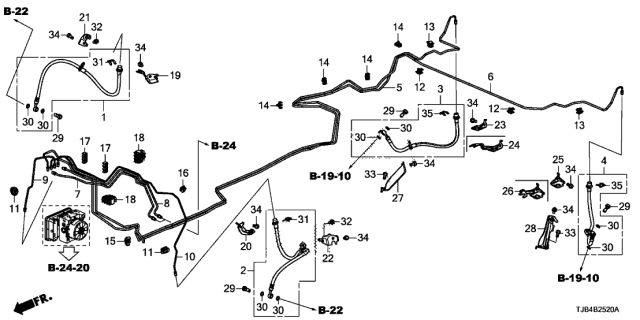 2021 Acura RDX Pipe X Component , Brake Diagram for 46377-TJB-A04