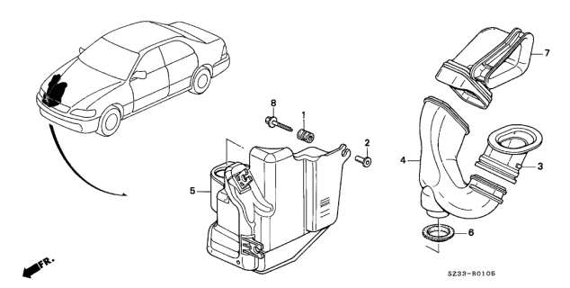 2000 Acura RL 4 Door RL (NAVIGATION) KA 4AT Resonator Chamber Diagram
