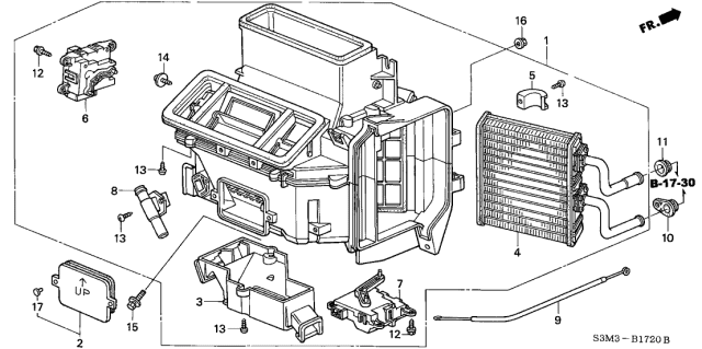2002 Acura CL Heater Unit Diagram
