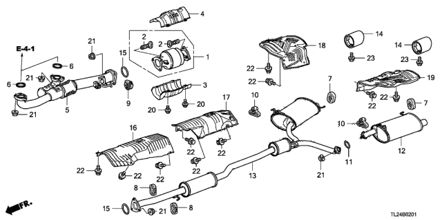 2012 Acura TSX Exhaust Pipe (V6) Diagram