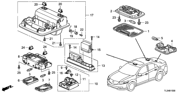 2012 Acura TSX Interior Light Diagram