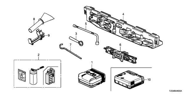 2019 Acura MDX Tools - Jack Diagram