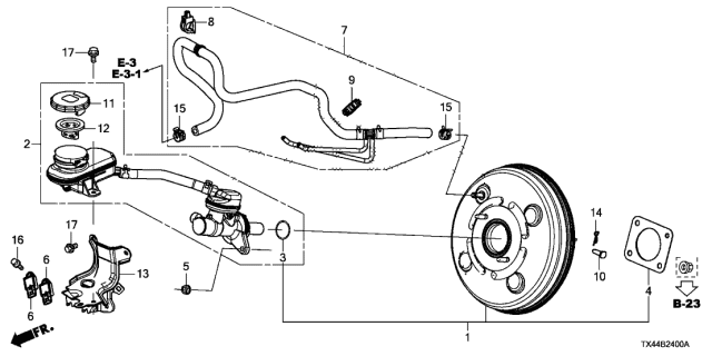 2018 Acura RDX Clamp, Tube Diagram for 46407-SAA-003