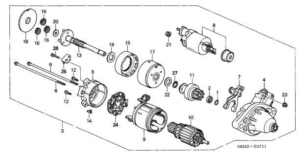 2003 Acura RSX Gear Assembly (Inner) Diagram for 31214-P3F-003