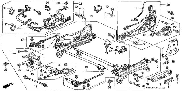 2001 Acura CL Washer B Diagram for 90501-S0K-003