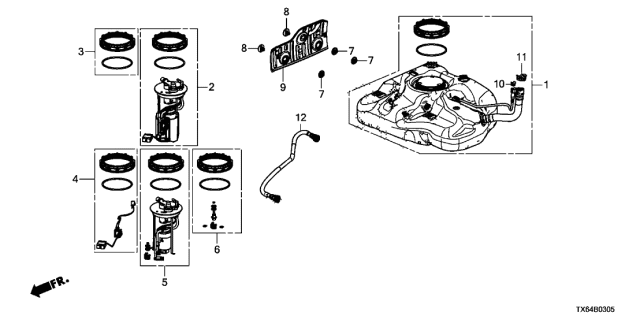 2017 Acura ILX Fuel Tank Diagram