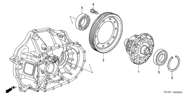 2004 Acura TSX 4 Door TSX KA 6MT MT Differential Diagram