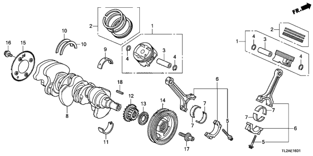 2013 Acura TSX Crankshaft - Piston (V6) Diagram