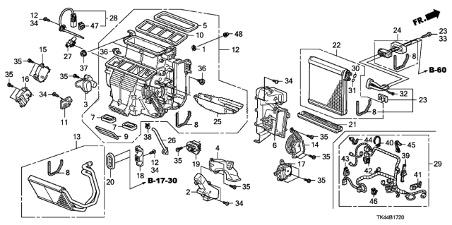 2011 Acura TL Heater Unit Diagram