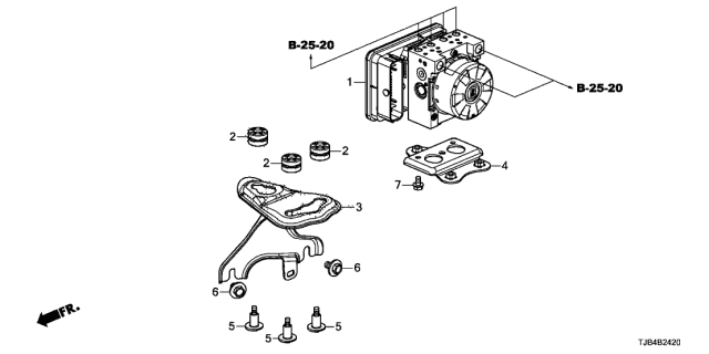 2020 Acura RDX Bracket B, Modulator Diagram for 57116-TJB-A00