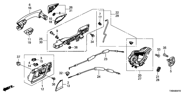 2021 Acura ILX Handle Component Driver Side (Extreme Crimson Pearl) Diagram for 72181-SZN-A01YG