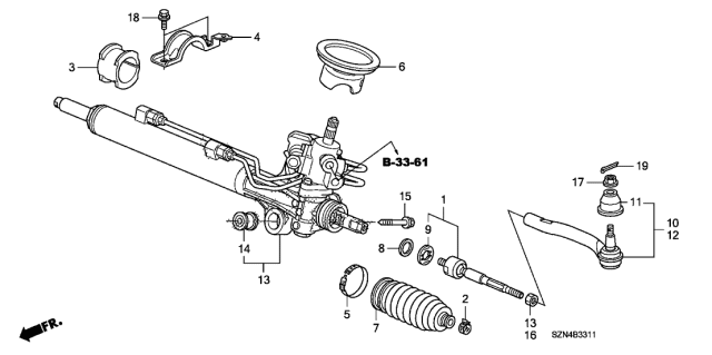2011 Acura ZDX Gear Box Complete Power Steering Diagram for 53601-SZN-A01