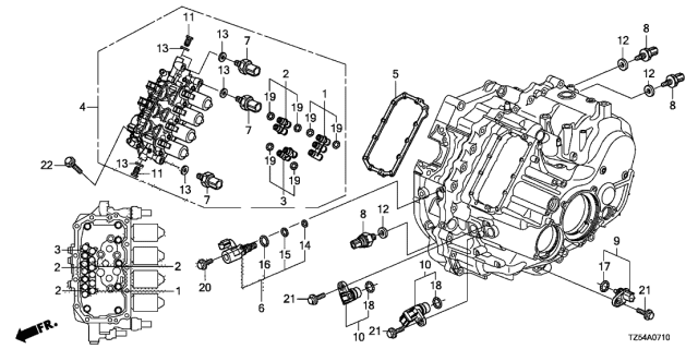 2014 Acura MDX 5 Door TECH KA 6AT AT Sensor - Solenoid - Secondary Body Diagram