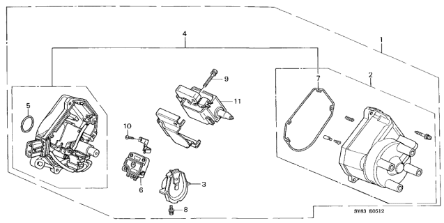 1998 Acura CL Cap Assembly Diagram for 30102-PAA-A01