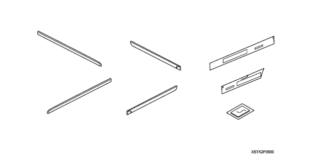 2010 Acura RDX 5 Door TECH KA 5AT Body Side Molding Diagram