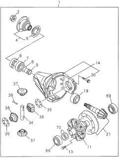 1996 Acura SLX 4 Door 4LS (PREMIUM) KA 4AT Front Final Drive Diagram