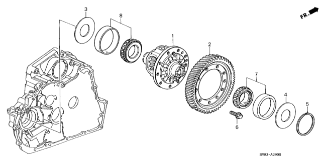 1998 Acura CL Spacer (41X80X1) Diagram for 41381-P7Z-000