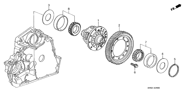 1999 Acura CL AT Differential Gear Diagram