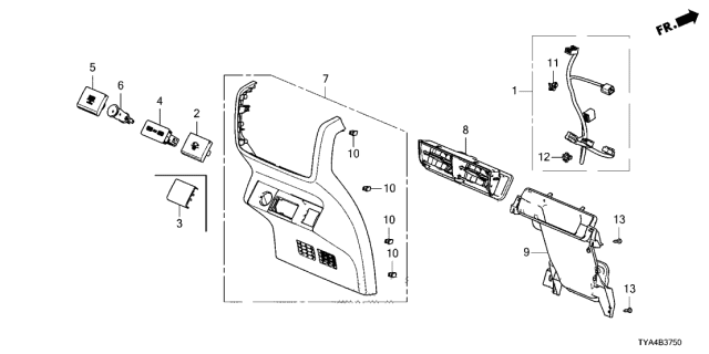 2022 Acura MDX Holder Assembly , Acc Diagram for 39630-TYA-A01
