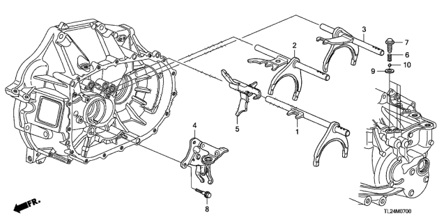 2011 Acura TSX Reverse Shift Piece Diagram for 24240-PNS-000