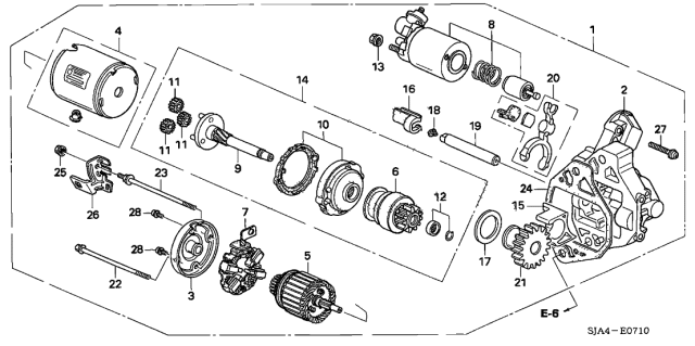 2006 Acura RL Core Id Starter (M000T15371R) (Reman) (Mitsubishi) Diagram for 06312-RJA-505RM