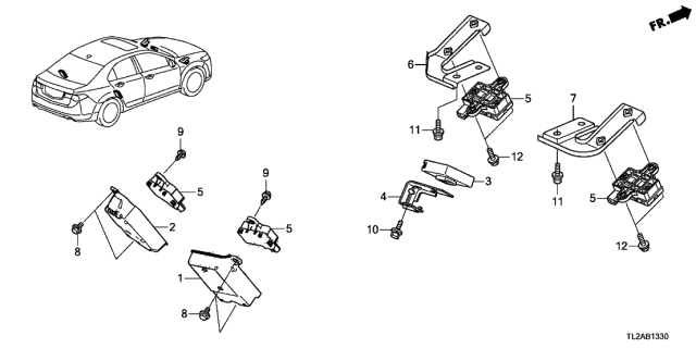 2014 Acura TSX TPMS Unit Diagram