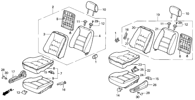 1992 Acura Vigor Front Seat Diagram