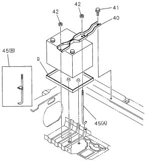 1997 Acura SLX 4 Door 4XS (BASE) KA 4AT Battery Carrier Diagram