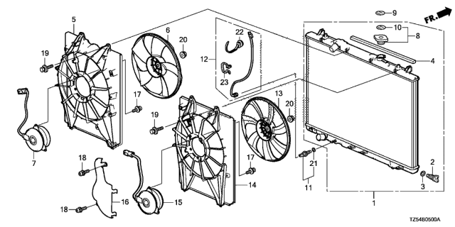 2015 Acura MDX Radiator (DENSO) Diagram