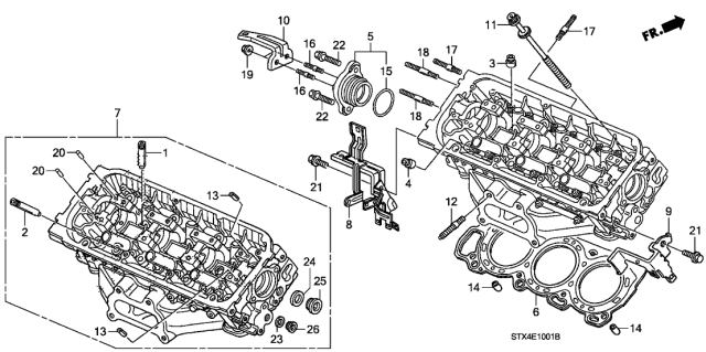 2008 Acura MDX Cylinder Head Gasket Diagram for 12251-RYE-A01