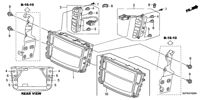 2008 Acura TL 4 Door BASE KA 5AT Center Module Diagram