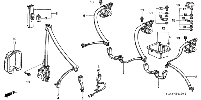 2003 Acura TL Seat Belt Diagram