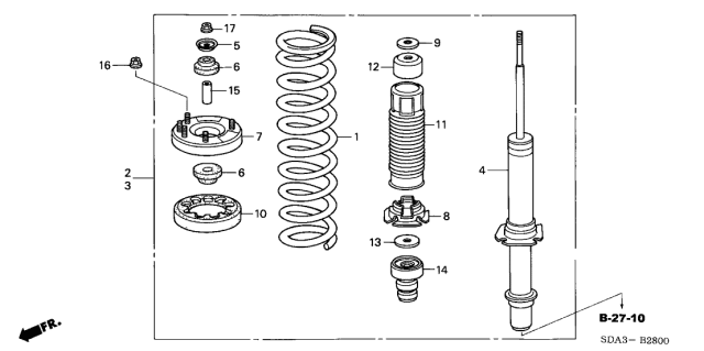 2005 Acura TSX Right Front Shock Absorber Assembly Diagram for 51601-SEC-A05