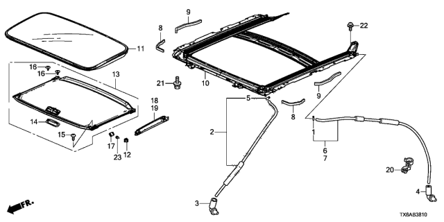 2021 Acura ILX 4 Door 24TECH (A-SPEC) KA DCT Sliding Roof Diagram