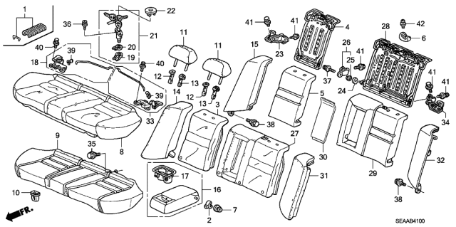 2008 Acura TSX Rear Seat Diagram