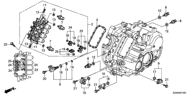 2010 Acura ZDX 5 Door TECH KA 6AT AT Sensor - Solenoid - Secondary Body Diagram