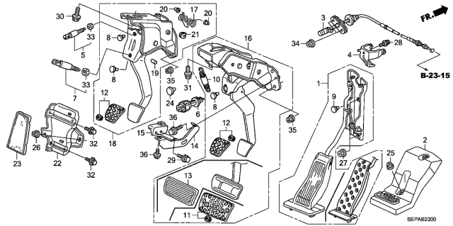 2008 Acura TL Pedal Diagram