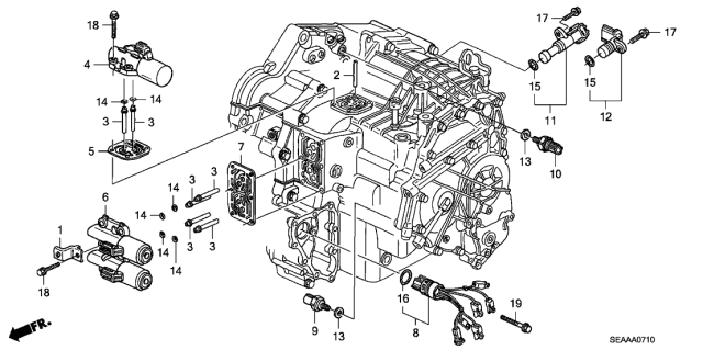 2008 Acura TSX Automatic Transmission Oil Pressure Switch Assembly Diagram for 28600-RCR-004