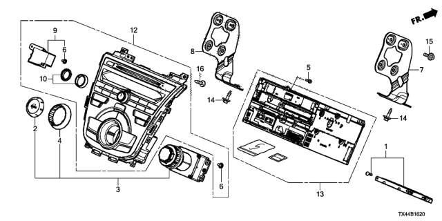 2014 Acura RDX Cover Set Diagram for 39507-TX4-A01