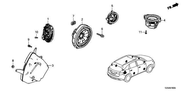 2017 Acura MDX 5 Door ADV (ENT/E.LIBERTY) KA 9AT Speaker Diagram