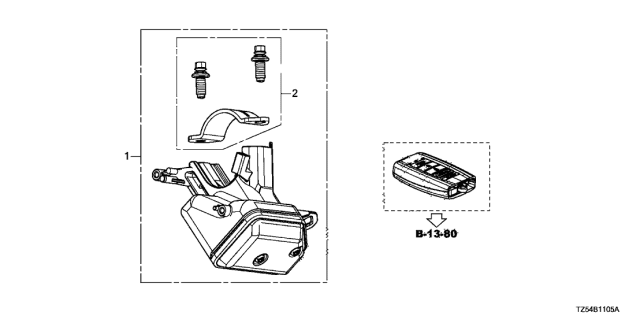 2019 Acura MDX Key Cylinder Components Diagram