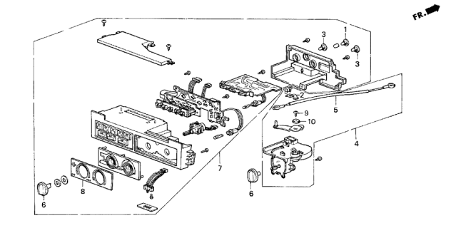 1990 Acura Legend 4 Door L (MOQUETTE) KA 5MT Heater Control Diagram