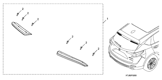 2021 Acura RDX 5 Door LTD (PMC) KA XAT Tailgate Garnish (Chrome) Diagram